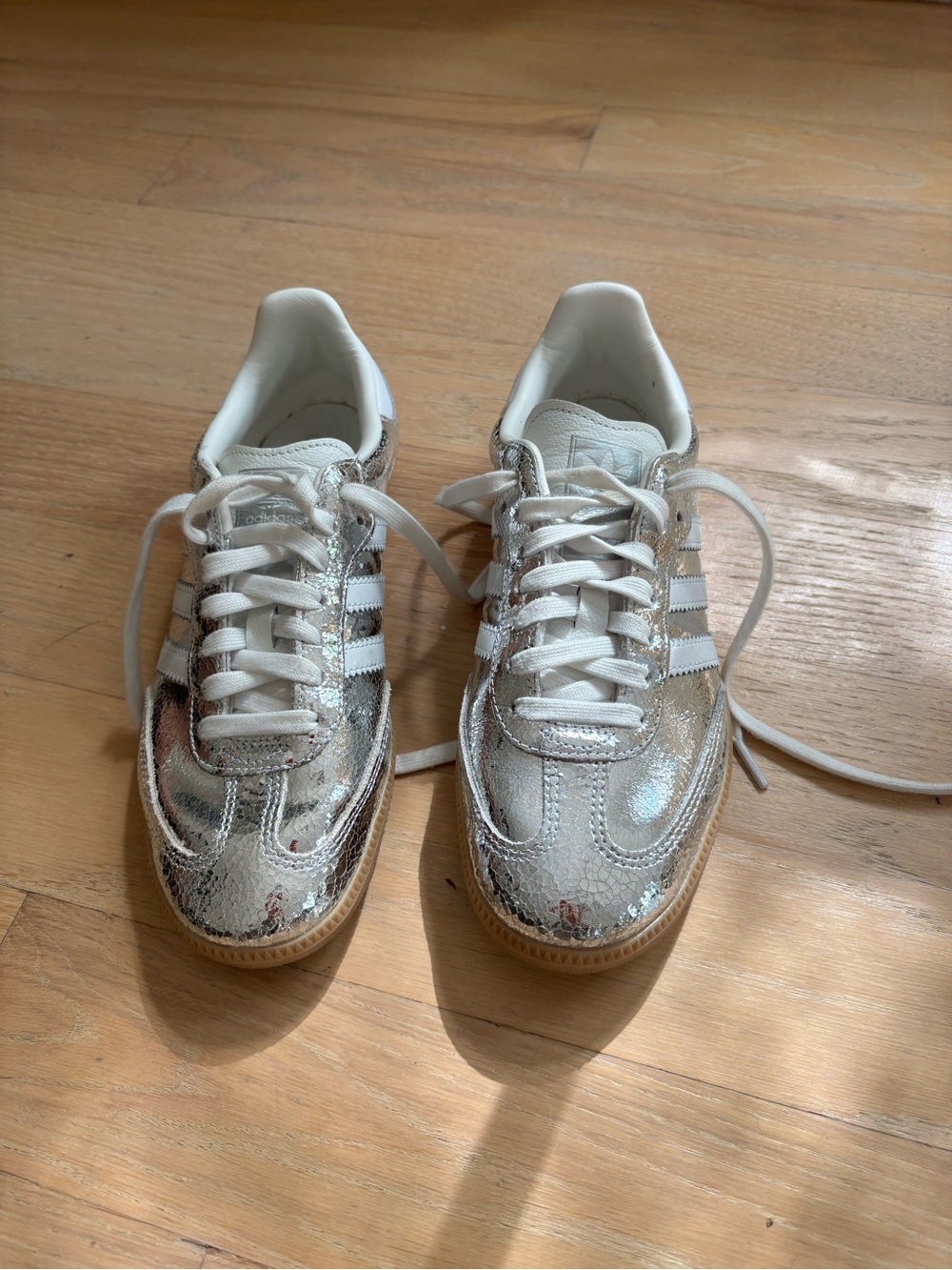 adidas Women's Silver Metallic Low-Top Sneakers